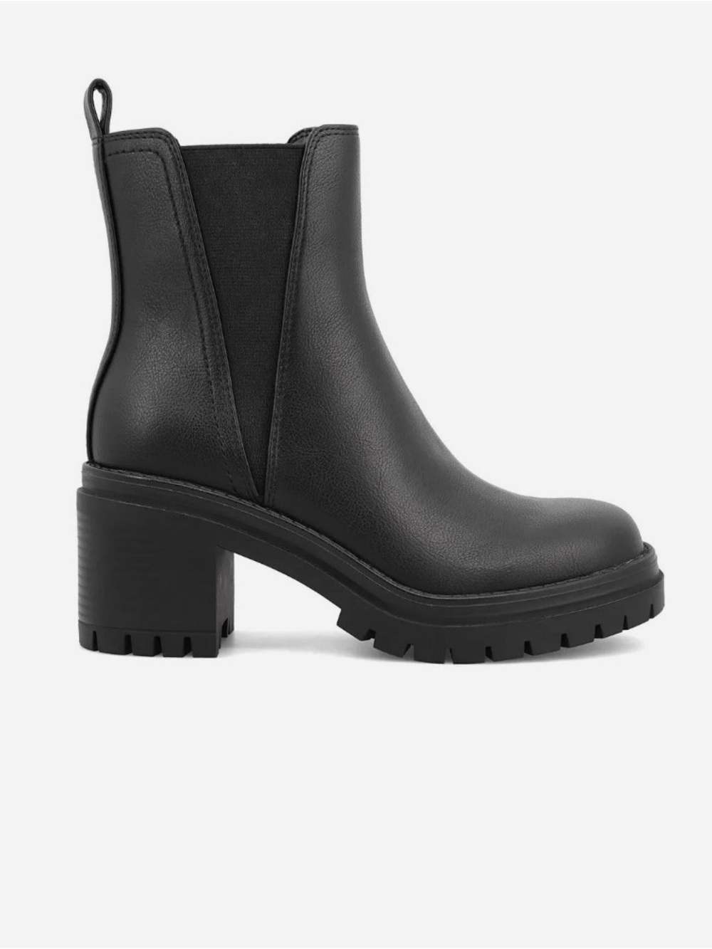 MIA Adea Black Chunky Lug Chelsea Booties, Size 10, NWT
